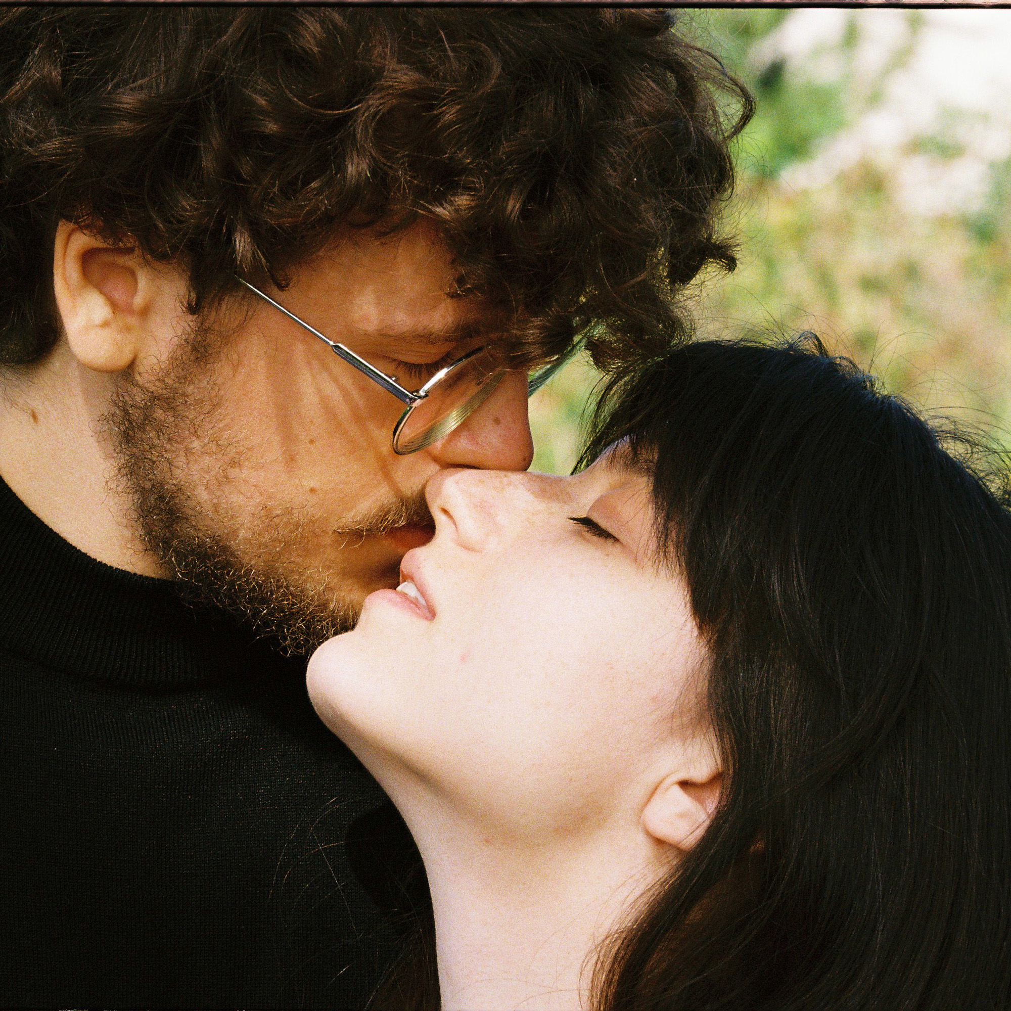 Kissing couple on film